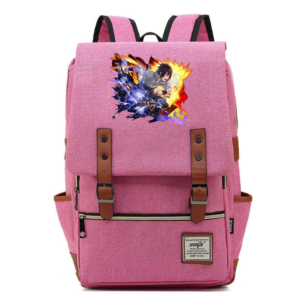 Naruto Printed Student Backpack For Men And Women, Casual Belt Buckle, Classic Backpack