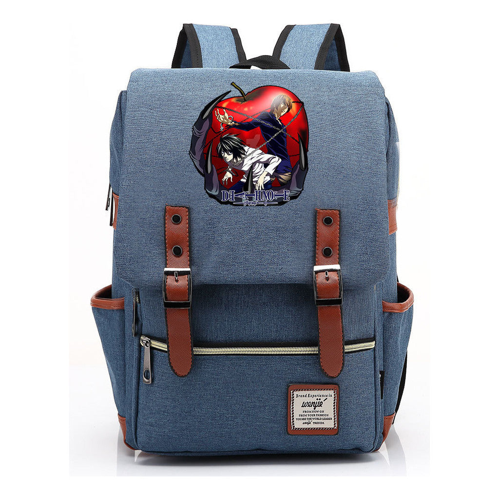 Manga Death Note Youth Student School Bag Men's And Women's Leisure Belt Buckle Backpack