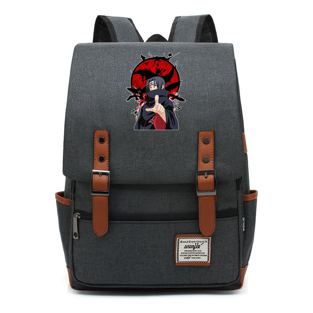 Naruto Printed Student Backpack For Men And Women, Casual Belt Buckle, Classic Backpack