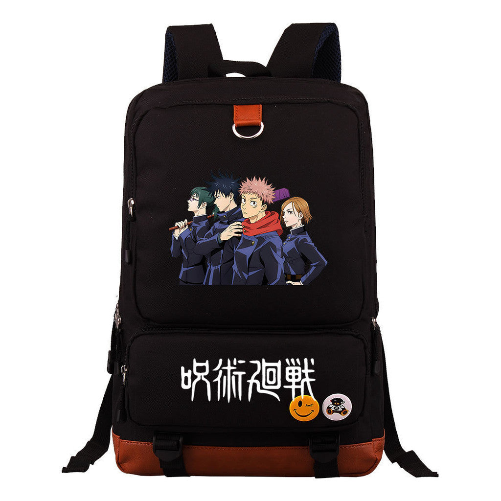 Cartoon Spell Back To War Schoolbags For Young Students And Backpacks For Men And Women.