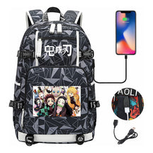 Cartoon Printed Usb Large Capacity Backpack For Men And Women's Leisure Travel Backpack