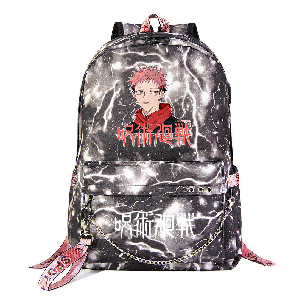 Cartoon Usb Youth Student Backpack For Men And Women's Leisure Travel Backpack