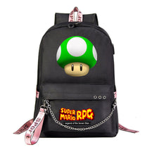 Super Mario Printed Usb Youth Student Backpack For Leisure Travel Backpack