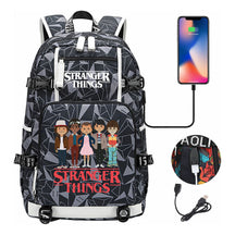 Strange Story Printed Usb Youth Student Backpack For Men And Women's Leisure Travel Backpack