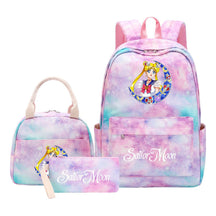 Beautiful Girl Warrior Teenage Student Girl Backpack Lunch Bag Three Piece Set Backpack Cover