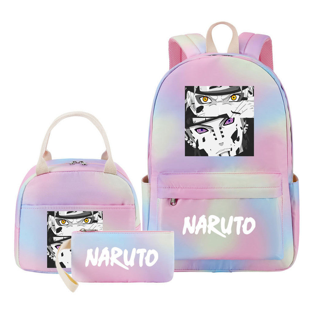 Naruto Teenage Girls School Bag Lunch Bag Three Piece Backpack Set