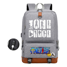 Cartoon Pirate King Printed Usb Student Backpack Leisure Travel Backpack