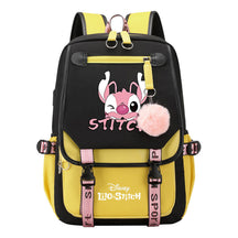 Interstellar Baby Stitch Usb Backpack For Boys And Girls, Casual Woven Strap Flip Back Backpack