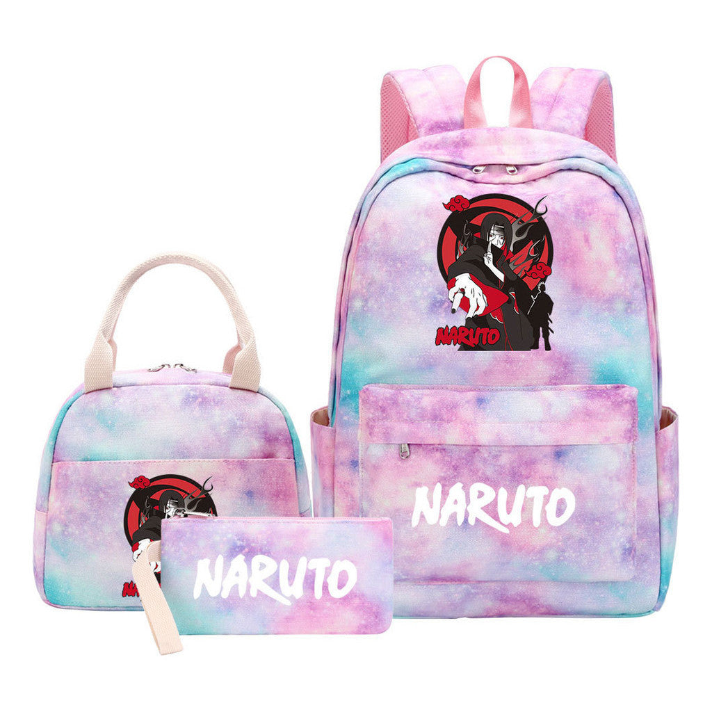 Naruto Student Girl Backpack Lunch Bag Three Piece Set Backpack Set
