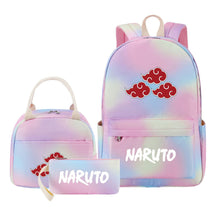Naruto Student Girl Backpack Lunch Bag Three Piece Set Backpack