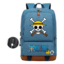 Cartoon One Piece Print Usb Youth Student Backpack For Leisure Travel Backpack