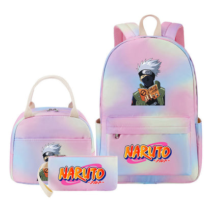 Naruto Student Girl Backpack Lunch Bag Three Piece Set Backpack Set
