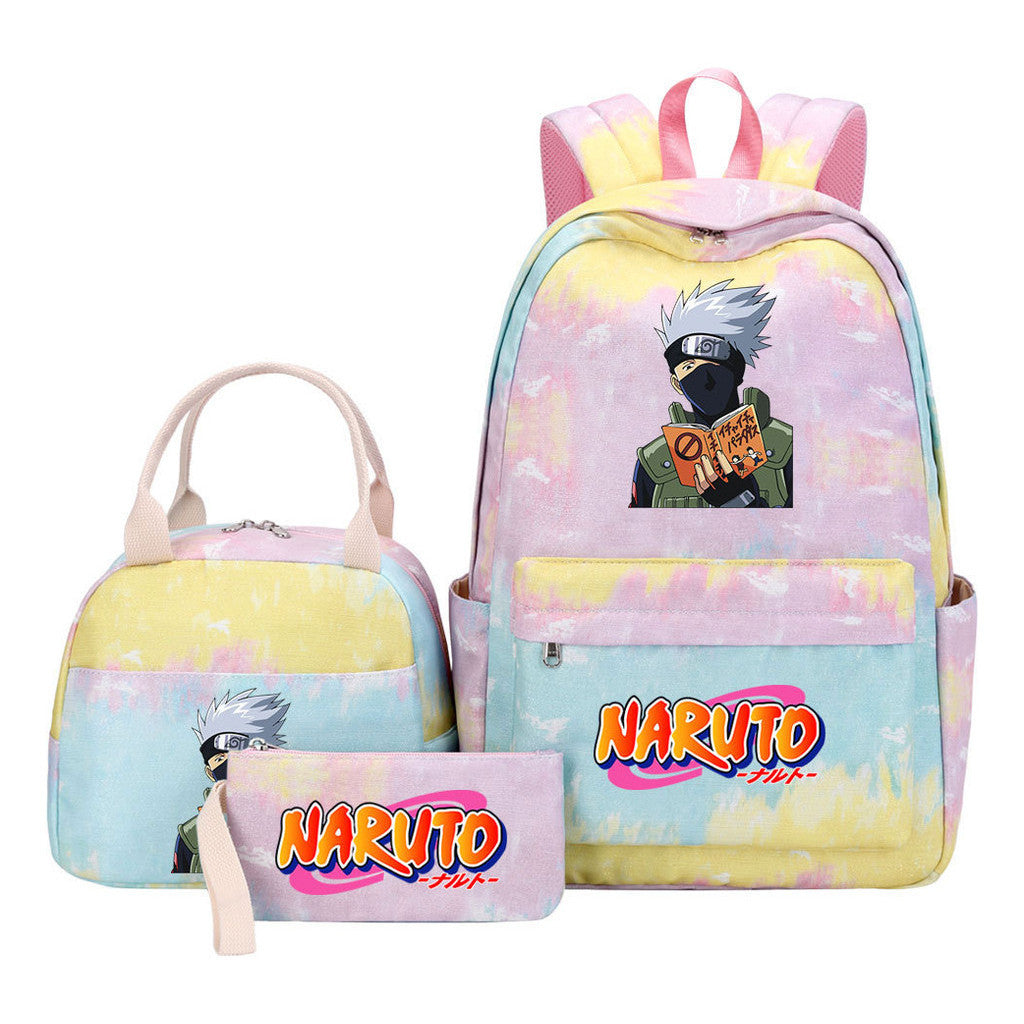 Naruto Student Girl Backpack Lunch Bag Three Piece Set Backpack Set
