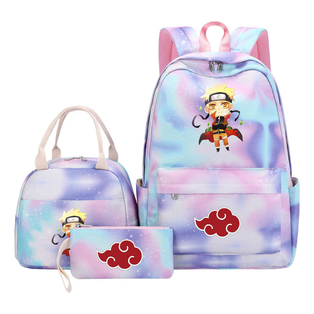 Naruto Girls School Bag Lunch Bag Three Piece Set Backpack Set