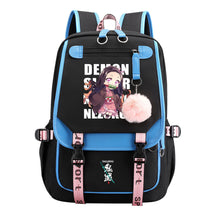 Cartoon Fashion Usb Youth Student School Bag Casual Ribbon Flip Backpack