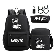 Naruto Usb Password Lock Student Backpack Three Piece Set For Boys And Girls Backpack Set