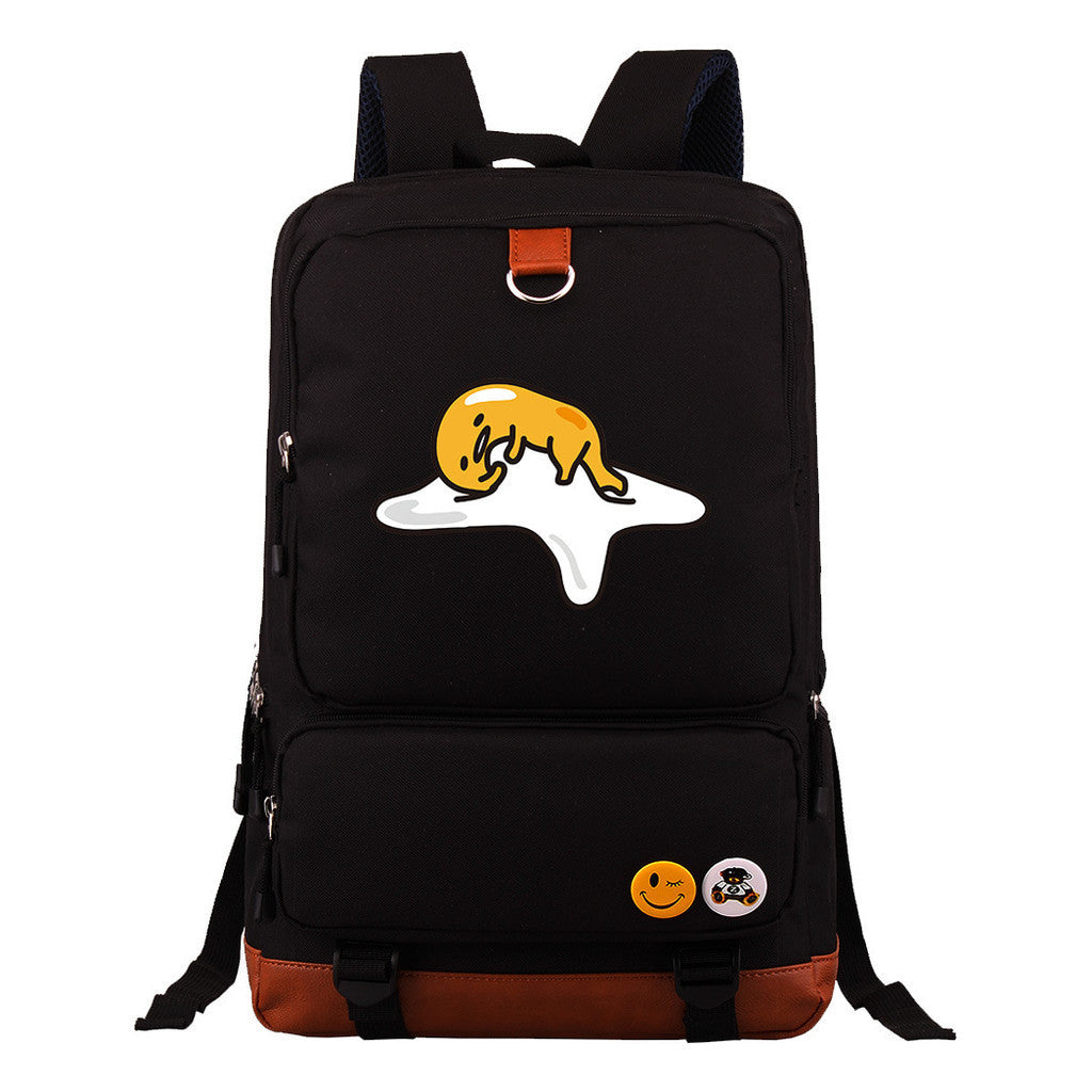 Cartoon Anime Lazy Egg Youth Student Backpack With Large Capacity Travel Bag For Boys And Girls Backpack