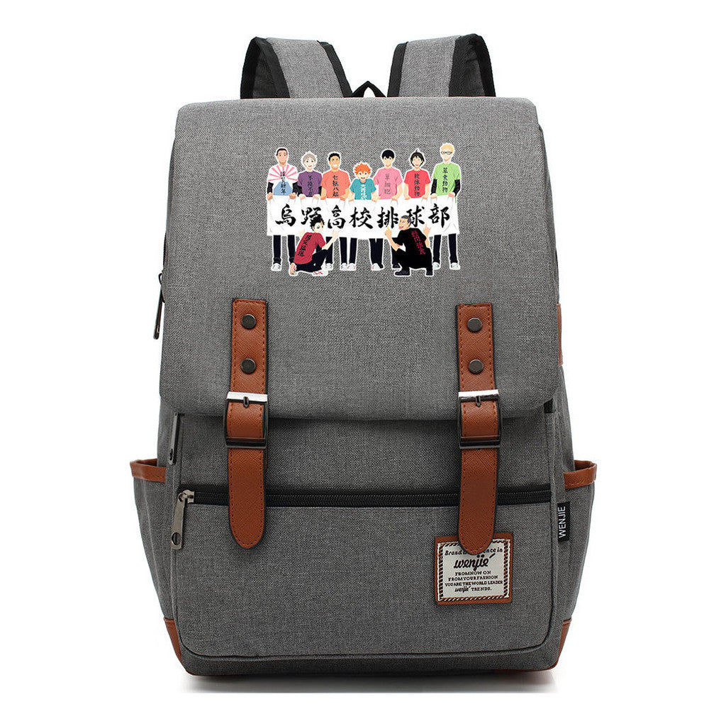 Volleyball Youth Printed Youth Student School Bag Men's And Women's Leisure Belt Buckle Classic Backpack