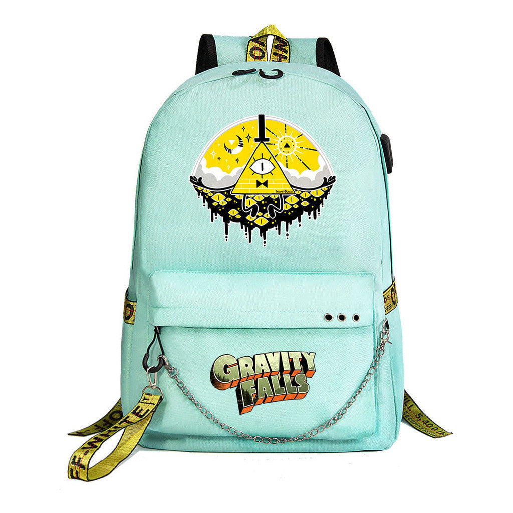Cartoon Strange Town Youth Student School Bag Men's And Women's Leisure Travel Backpack