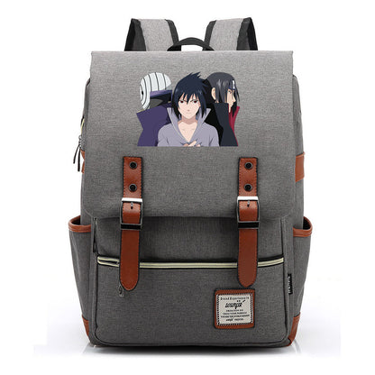 Naruto Printed Teenage Student Backpack, Casual Belt Buckle, Classic Backpack