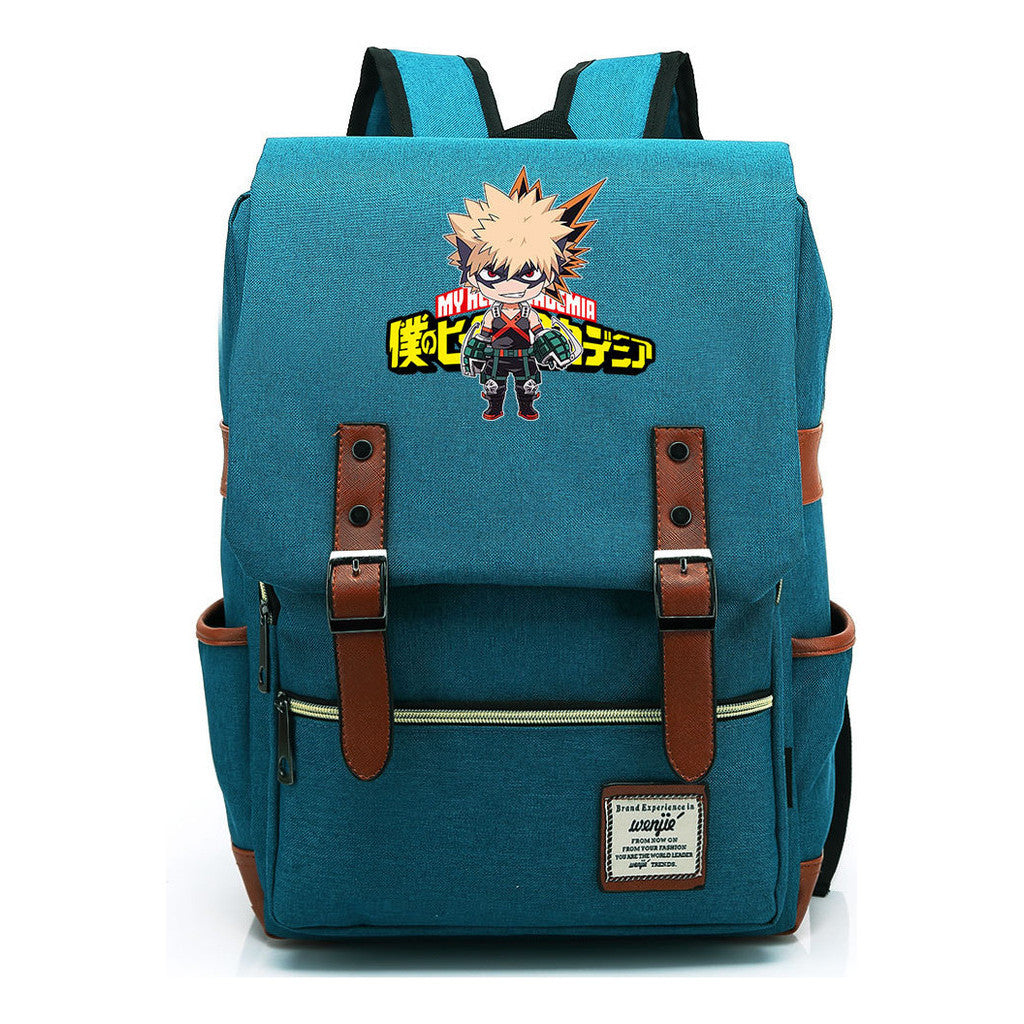 Anime My Heroes Academy Printed Youth Student Backpack Men's And Women's Leisure Belt Buckle Classic Backpack 38*27*12.5cm