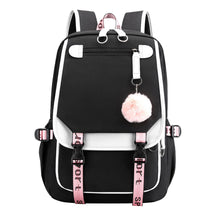 Printed Usb Youth Student Backpack For Men And Women With Casual Woven Strap Flap Backpack