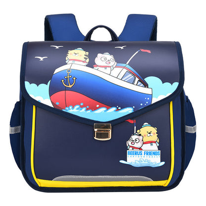 Children's Backpack Cartoon Backpack Horizontal Version Elementary School Backpack Spine Protection