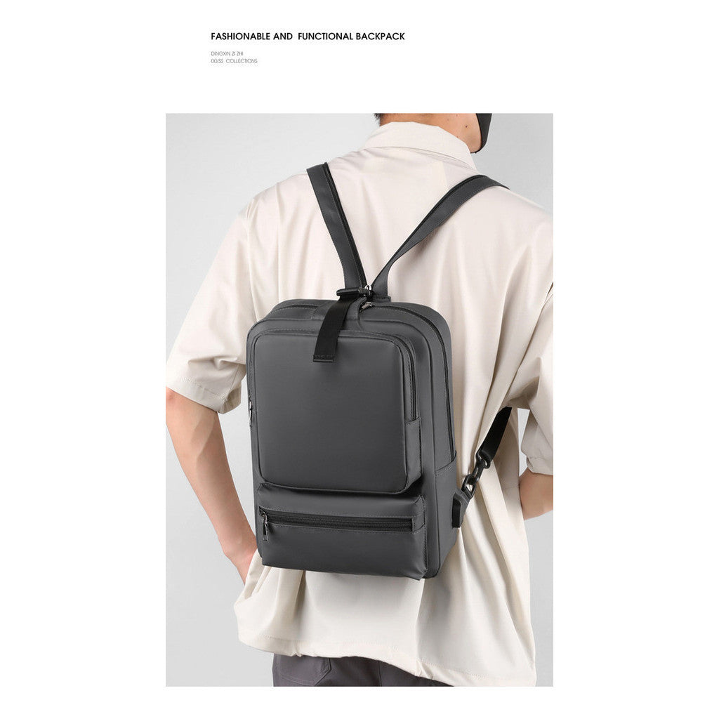 Usb Large Capacity Backpack, Multifunctional Outdoor Sports Shoulder Bag, Casual One Shoulder Crossbar Bag