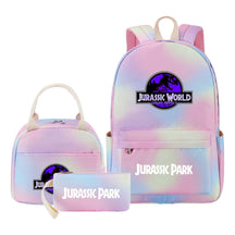 Jurassic Park Dinosaur Youth Student Girls School Bag Lunch Bag Three Piece Set Backpack Set