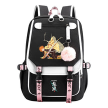 Comic Cartoon Fashion Usb Student Backpack Casual Woven Flap Backpack