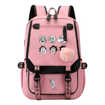 Comic Cartoon Fashion Usb Student Backpack Casual Woven Flap Backpack