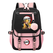 Cartoon Fashion Usb Student Backpack With Casual Woven Strap Flip Back Backpack