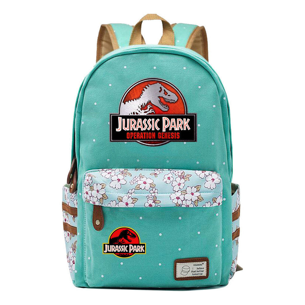 Jurassic Park Dinosaur Printed Student Backpack Leisure Backpack