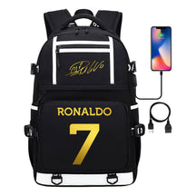 Sports Star Cristiano Ronaldo Usb Youth Student School Bag Men's And Women's Backpack Leisure Travel Bag