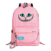 Cheshire Cat Alice's Adventure In Wonderland Youth School Bag Men's And Women's Leisure Weaving Strap Backpack