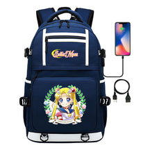 Anime Beauty Girl Warrior Usb Youth Student School Bag Men's And Women's Backpack Leisure Travel Backpack