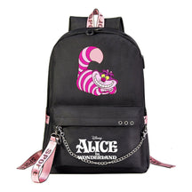 Cheshire Cat Alice's Adventure In Wonderland Youth School Bag Men's And Women's Leisure Weaving Strap Backpack