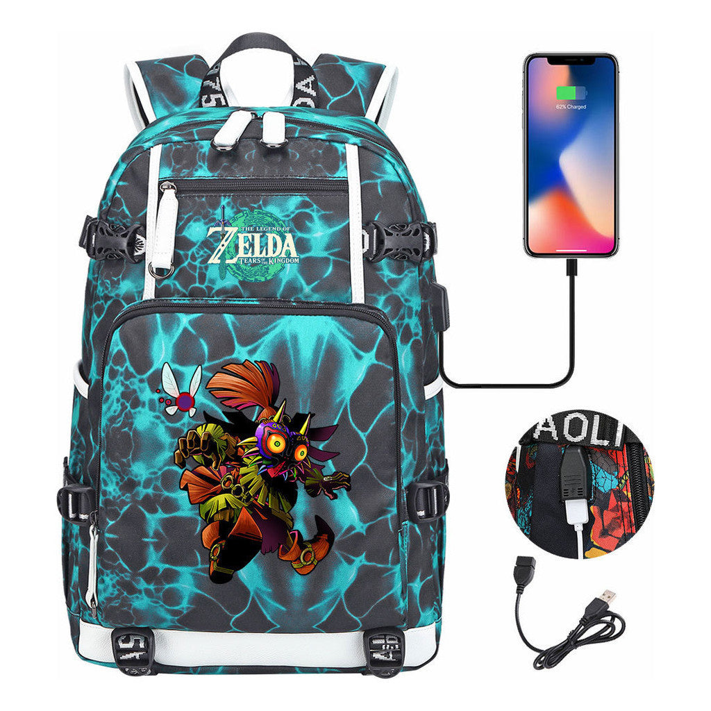 Printed Backpack For Men And Women With Large Capacity Leisure Travel Backpack