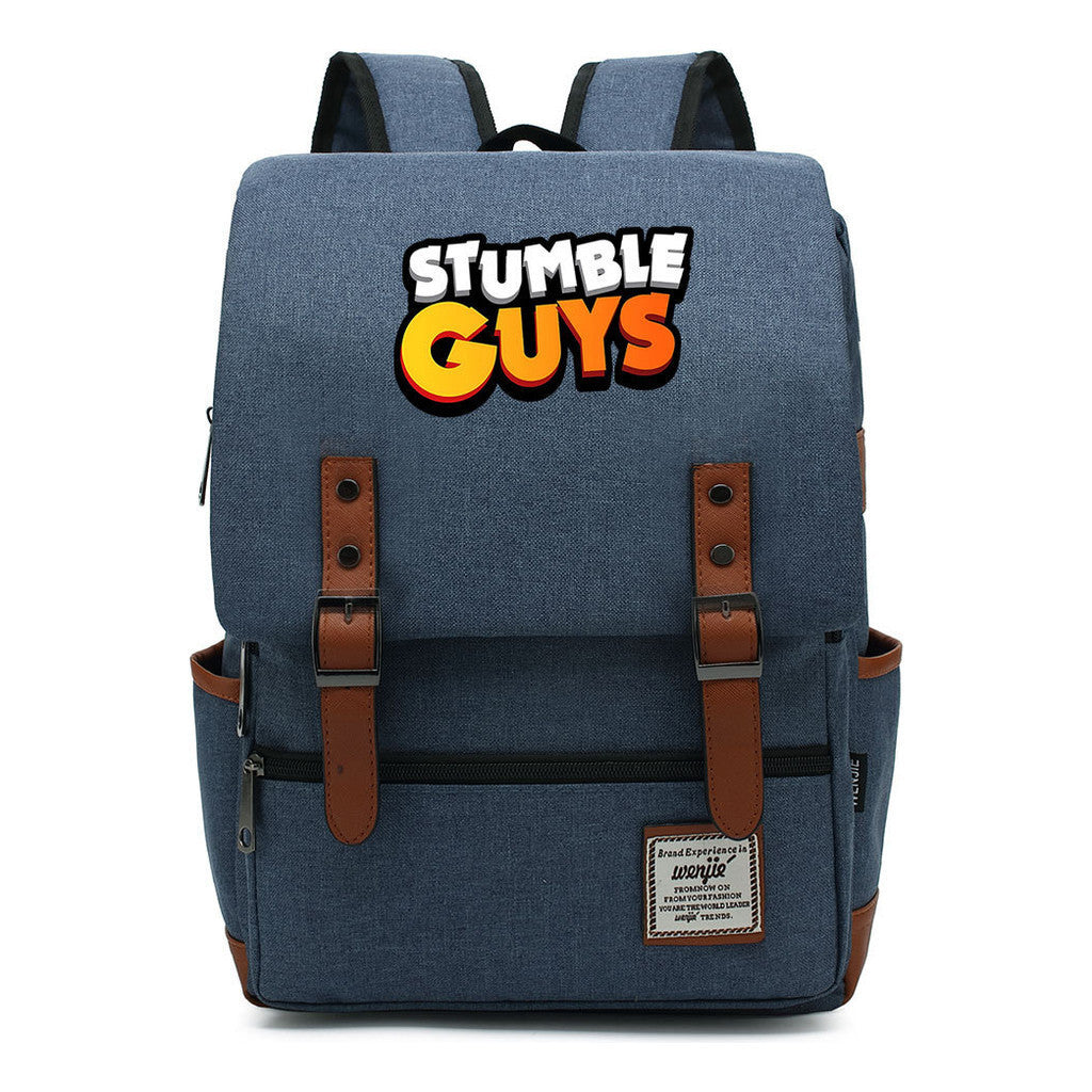 Printed Teenage Student Backpack With Casual Belt Buckle Backpack