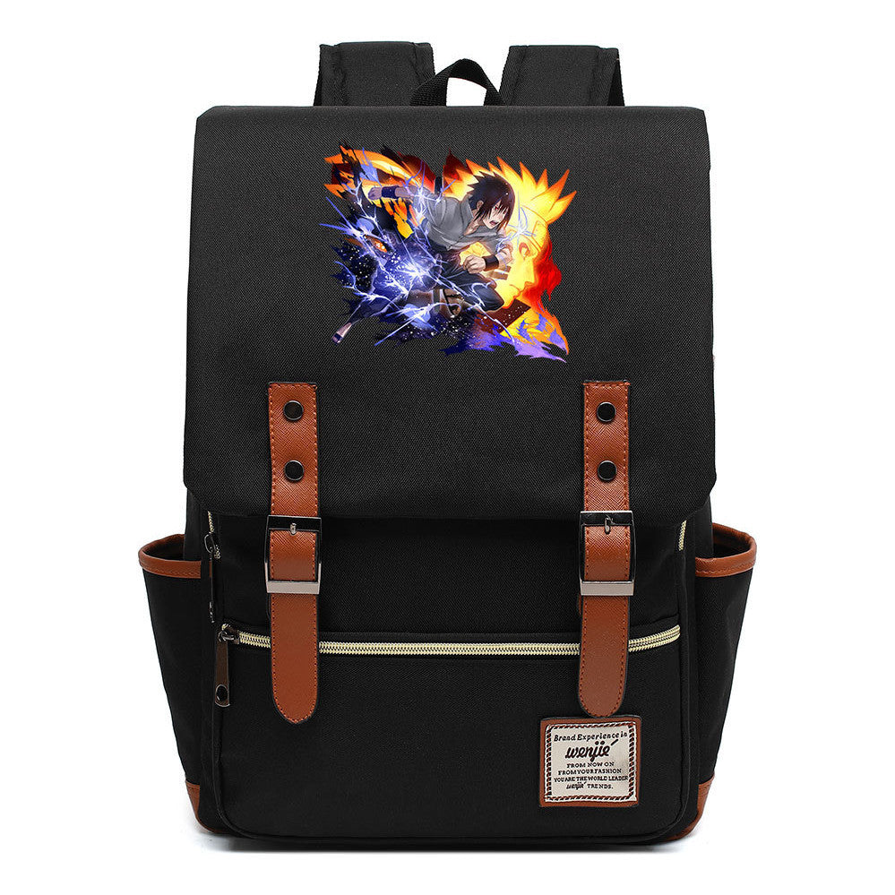 Naruto Printed Student Backpack For Men And Women, Casual Belt Buckle, Classic Backpack