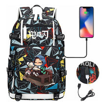 Cartoon Printed Usb Large Capacity Youth Student Backpack For Men And Women's Leisure Travel Backpack