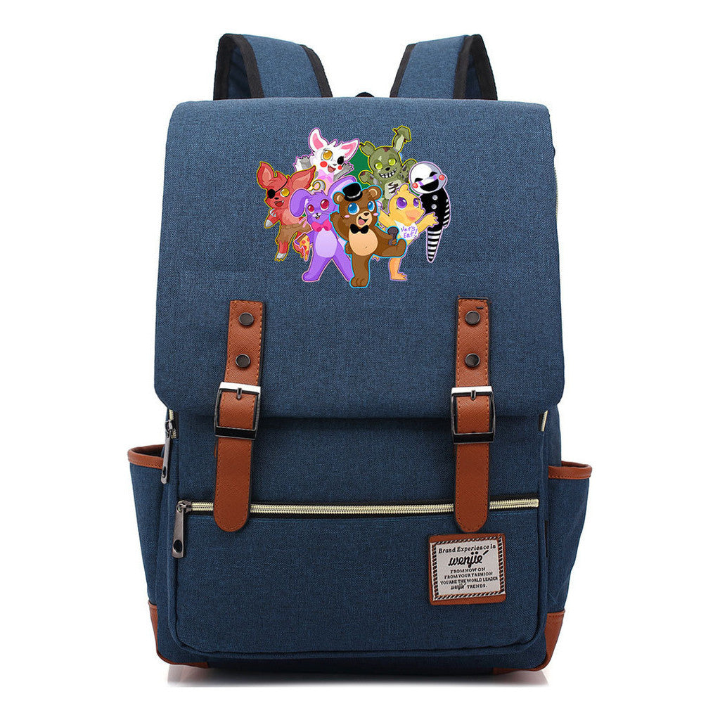 Toy Bear Printed Teenage Student Backpack For Men And Women, Casual Belt Buckle, Classic Backpack