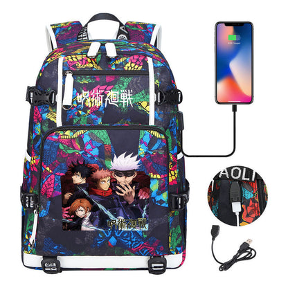 Printed Usb Youth Student Backpack For Men And Women's Leisure Large Capacity Travel Backpack