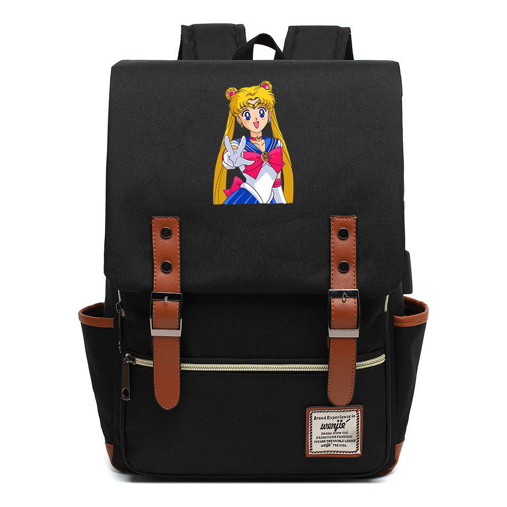 Anime Beauty Girl Warrior Youth Student School Bag Usb Men's And Women's Leisure Backpack