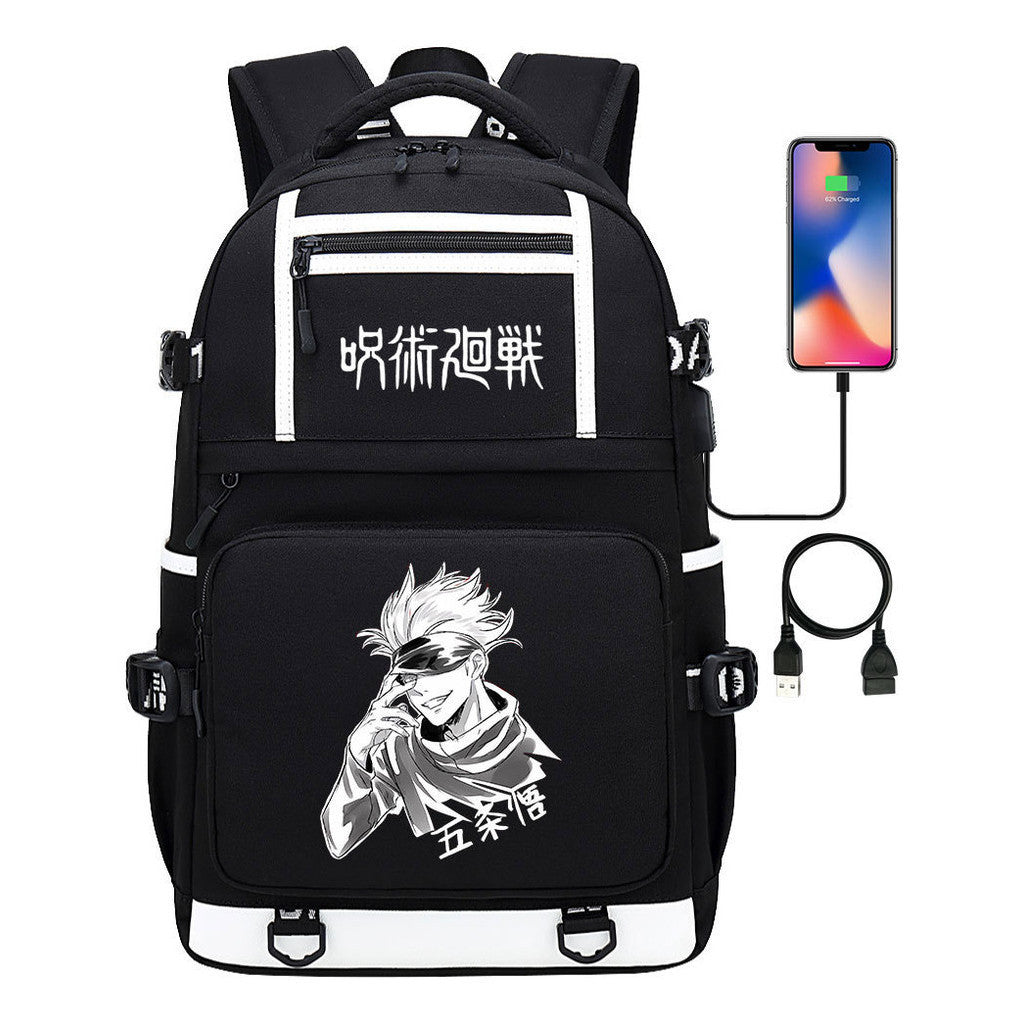 Printed Usb Youth Student School Bag Men's And Women's Backpack Leisure Travel Bag