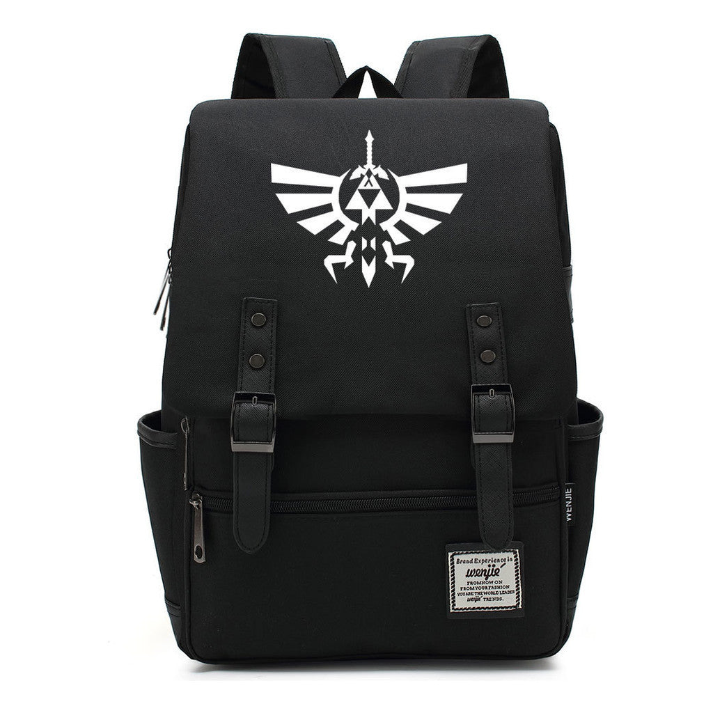 Game Zelda Printed Youth Student Backpack For Men And Women, Casual Belt Buckle, Classic Backpack