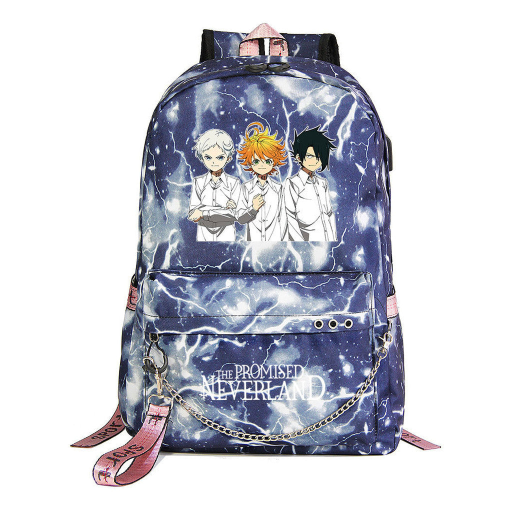 Promised Dream Island Usb Youth Student Backpack For Men And Women Leisure Travel Backpack