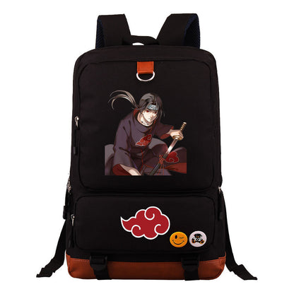 Cartoon Naruto Uchibo Youth Student School Bag Large Capacity Travel Bag Men's And Women's Backpack