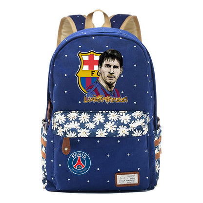 Sports Football Star Printed Youth Student Backpack For Men And Women's Leisure Backpack