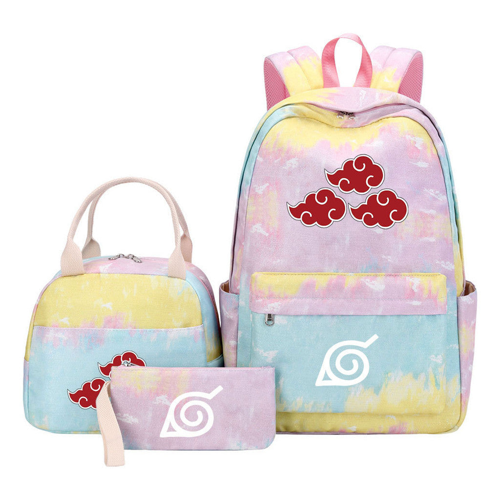 Naruto Student Girl Backpack Lunch Bag Three Piece Set Backpack Set
